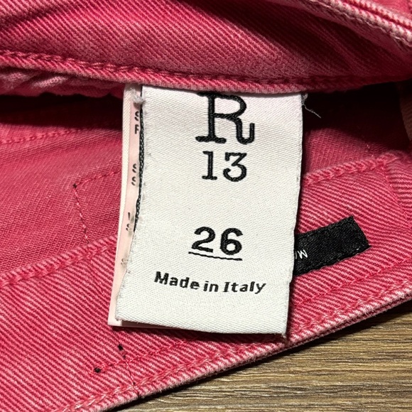 R13 Hot Pink Straight Leg Jeans - Picture 2 of 15